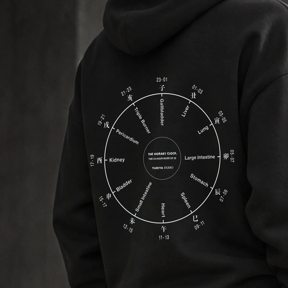 THE HORARY CLOCK (子午流注) Relaxed Hoodie