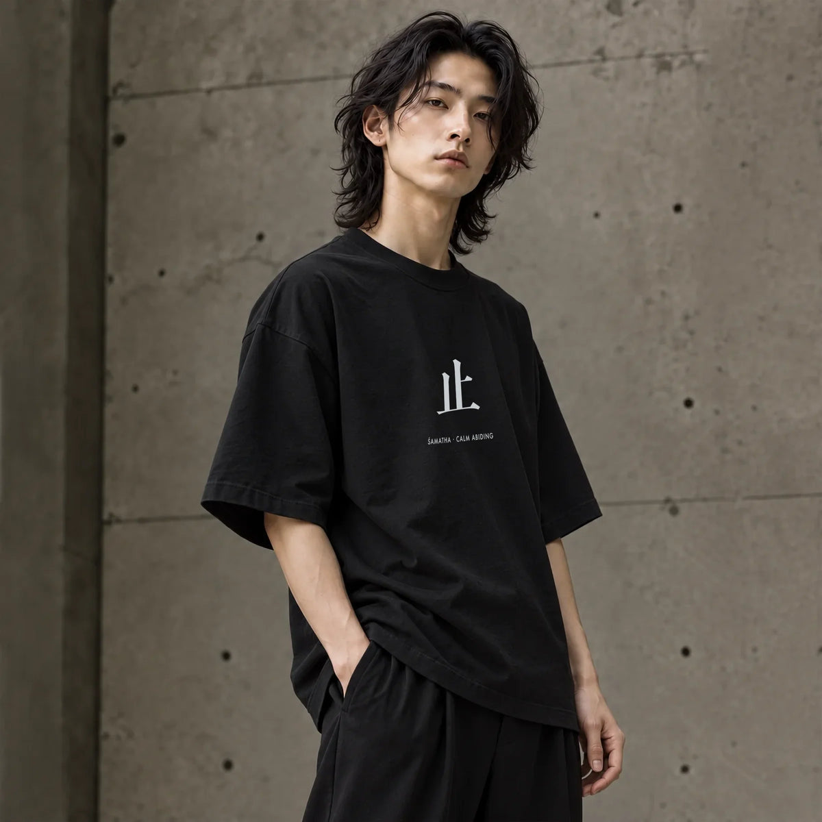 ŚAMATHA · CALM ABIDING 止 Oversized Heavyweight T-Shirt
