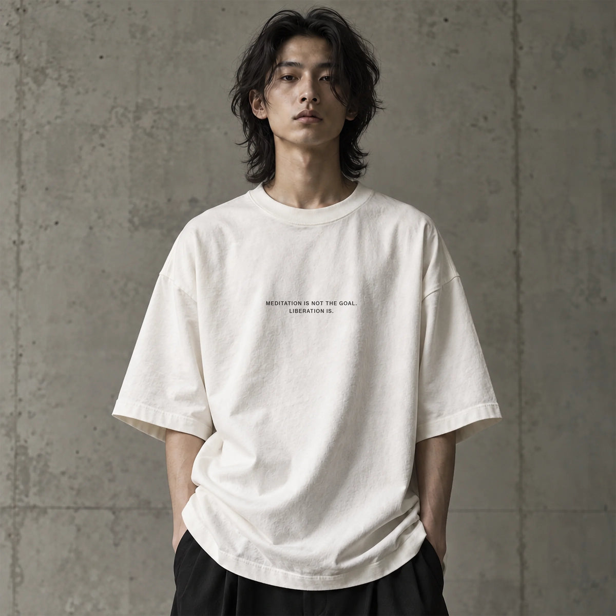 MEDITATION IS NOT THE GOAL Oversized Heavyweight T-Shirt