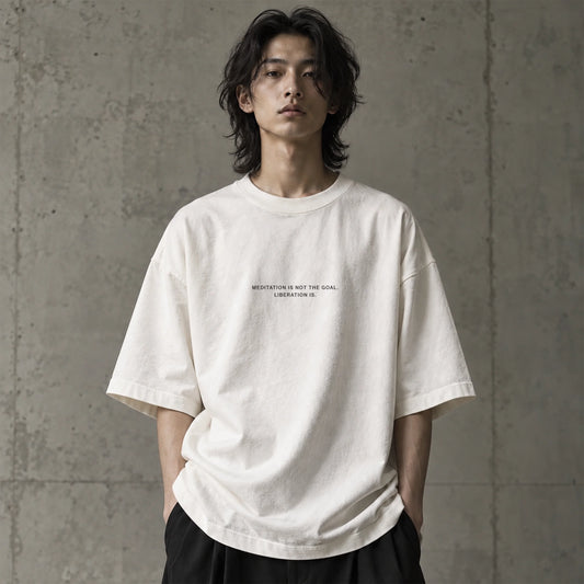 MEDITATION IS NOT THE GOAL Oversized Heavyweight T-Shirt