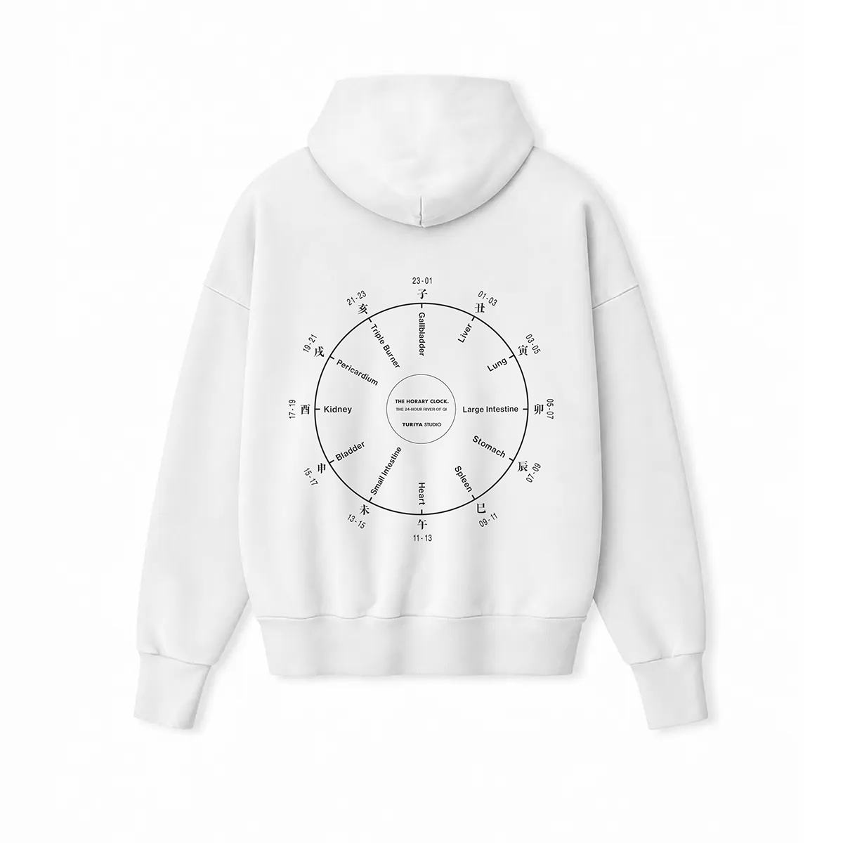 THE HORARY CLOCK (子午流注) Relaxed Hoodie