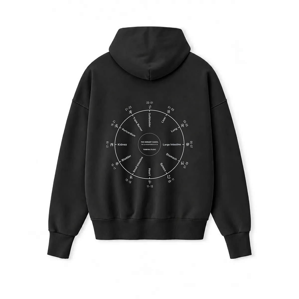 THE HORARY CLOCK (子午流注) Relaxed Hoodie