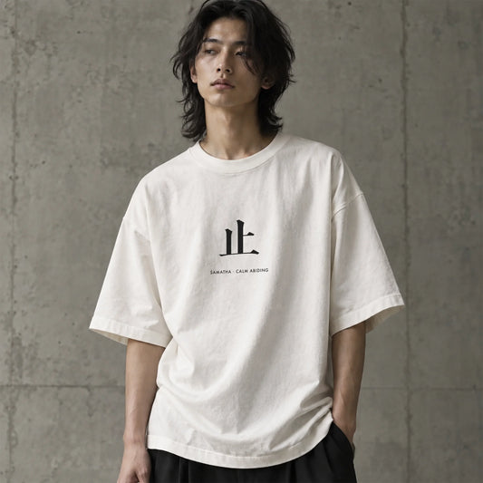 ŚAMATHA · CALM ABIDING  止  Oversized Heavyweight T-Shirt